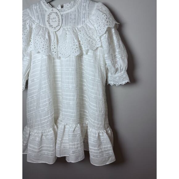 PETITE AMALIE Embroidered Dress Eyelet White Girls Sz 5 NWT $209 MSRP - Picture 9 of 14